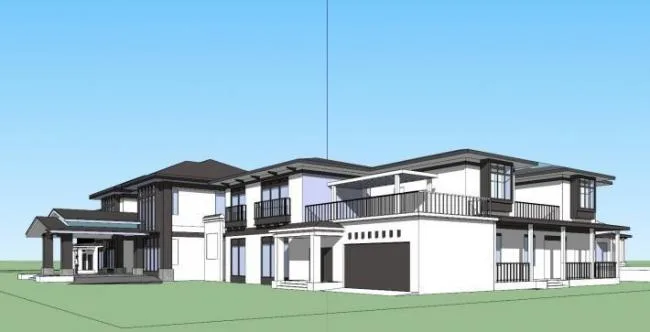Sketchup酒店模型|多层会所度假村，中式风格