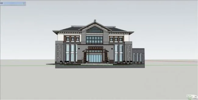 Sketchup酒店模型|多层酒店会所，中式风格