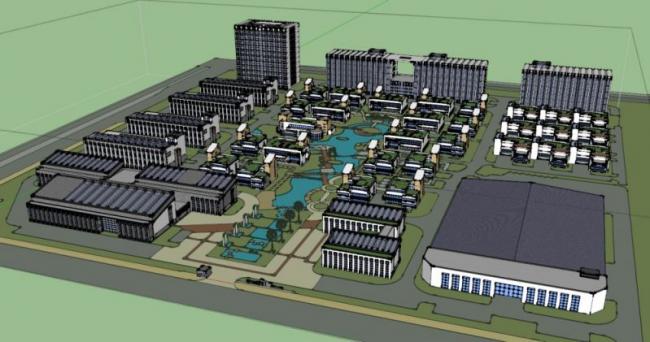 Sketchu工业厂房|经济开发区厂房和办公，多层工业工厂，现代风格