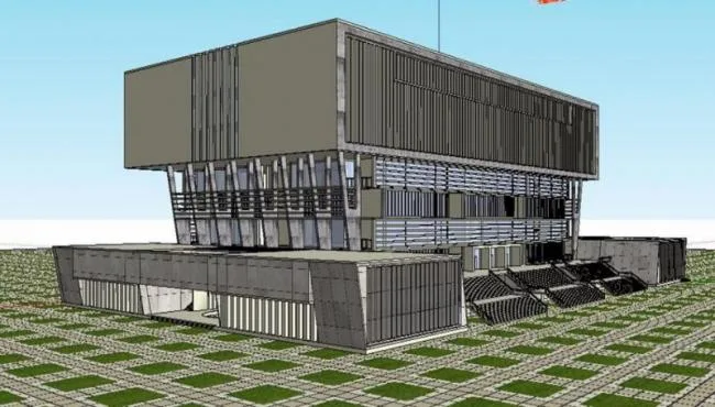 Sketchup文化模型|多层图书馆，文化建筑，现代风格