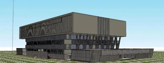 Sketchup文化模型|多层图书馆，文化建筑，现代风格
