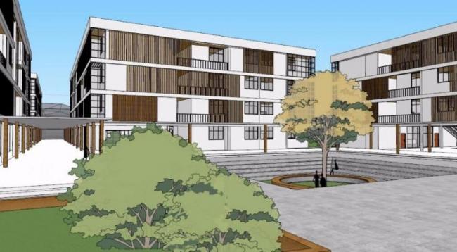 Sketchup学校模型|多层学校，校园教育建筑，现代风格