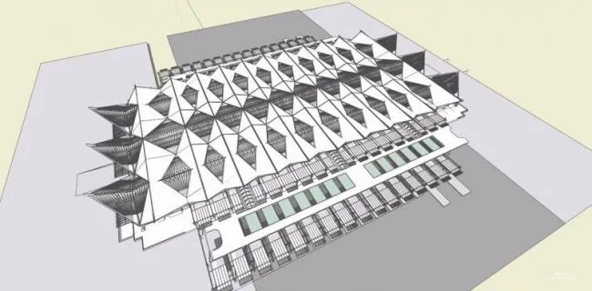 Sketchup车站路桥|杭州东火车站，低层，现代风格