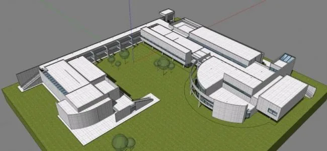 Sketchup住宅模型|Weishaupt Forum，白色派理查德·迈耶
