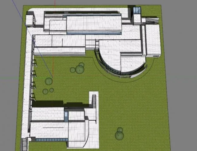 Sketchup住宅模型|Weishaupt Forum，白色派理查德·迈耶