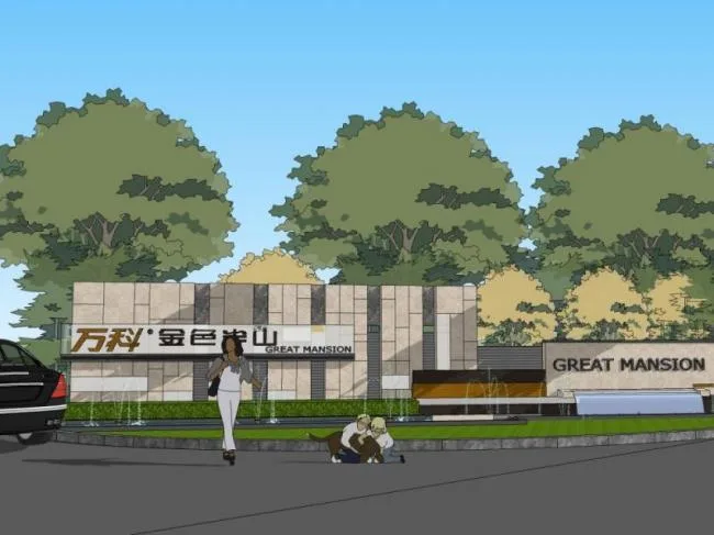 Sketchup景观模型|景观墙，现代风格