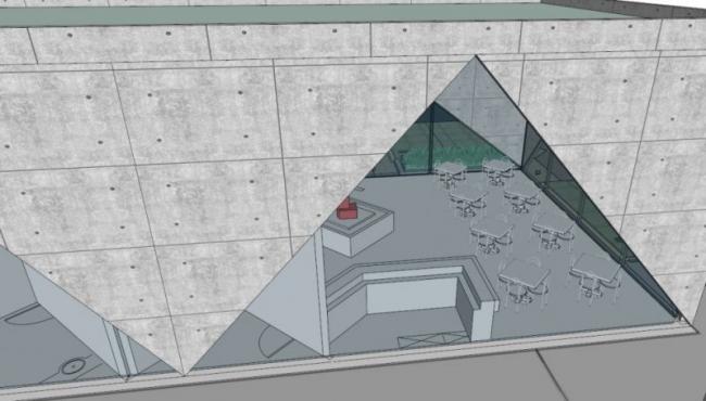 Sketchup文化模型|多层活动中心，文化建筑，清水混凝土，现代风格