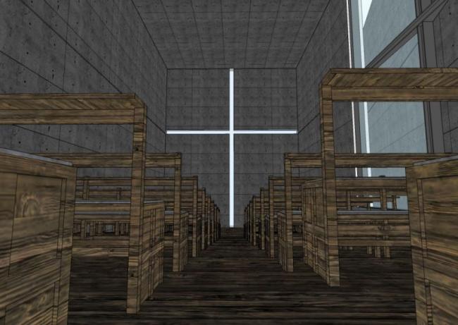 Sketchup文化模型|光之教堂，现代风格，文化建筑，安藤忠雄