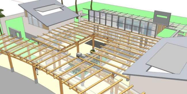 Sketchup文化模型|多层玻璃连廊院落活动中心，文化建筑，现代风格