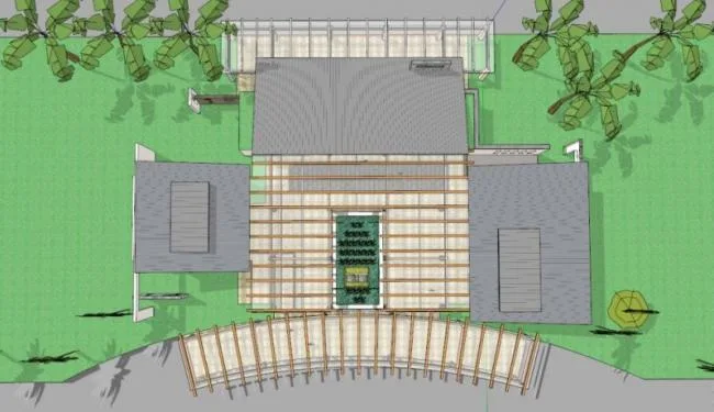 Sketchup文化模型|多层玻璃连廊院落活动中心，文化建筑，现代风格