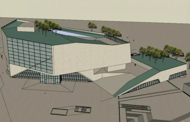 Sketchup文化模型|多层展览馆，文化建筑，现代风格
