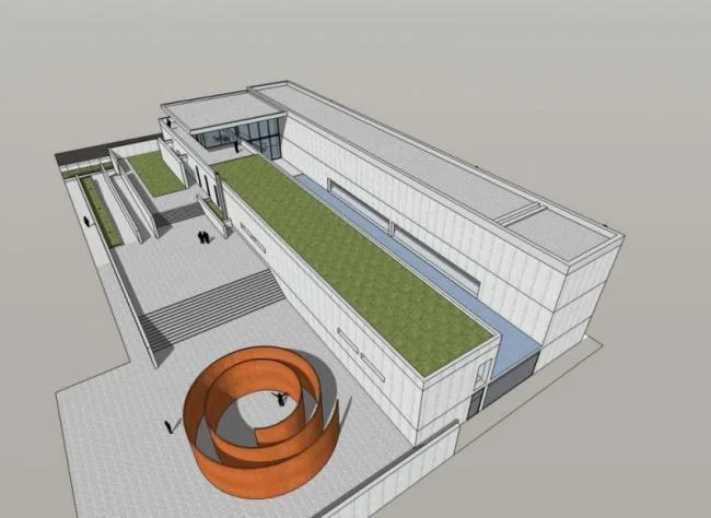 Sketchup文化模型|普利策基金会美术馆，文化建筑，现代风格，安藤忠雄