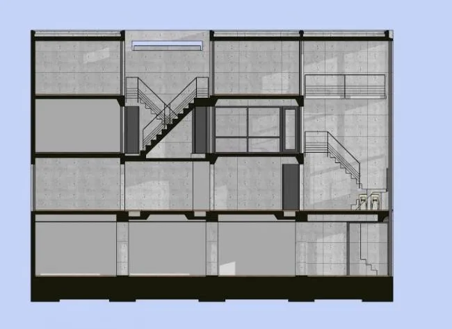 Sketchup住宅模型|多层住宅，现代风格，安藤忠雄