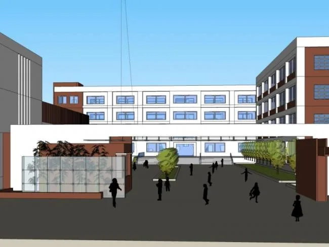 Sketchup学校模型|多层小学学校，校园教育建筑，现代风格