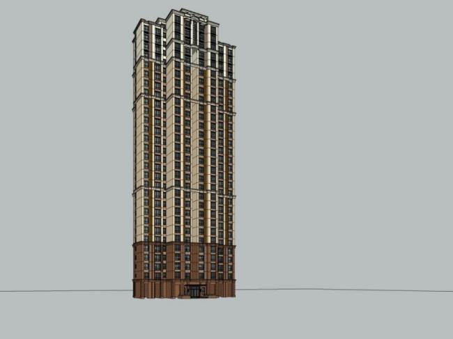 Sketchup住宅模型|高层住宅，居住建筑，古典风格