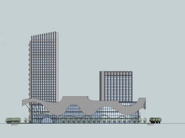 Sketchup综合体模型|多高层商业综合体，现代风格
