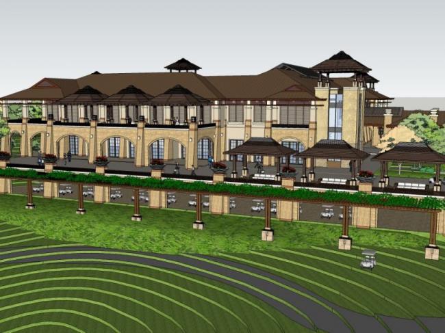 Sketchup商业模型|会所，东南亚风格