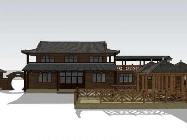 Sketchup酒店模型|酒店，中式风格
