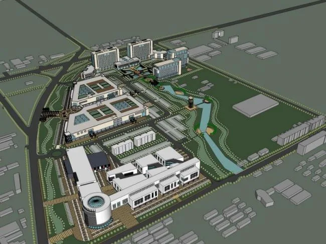 Sketchup综合体模型|多高层城市综合体，现代风格