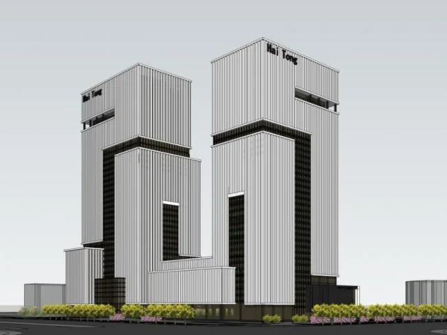 Sketchup办公模型|超高层办公楼，现代风格