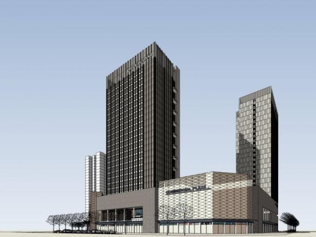 Sketchup综合体模型|超高层商业综合体，现代风格