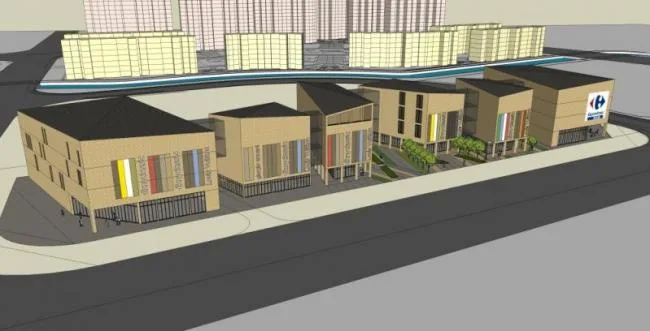 Sketchup综合体模型|多高层商业综合体，现代风格