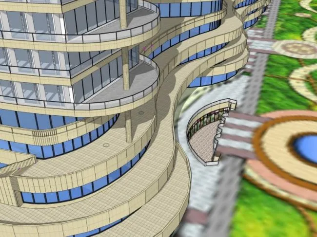 Sketchup综合体模型|多高层商业综合体，住宅，现代风格