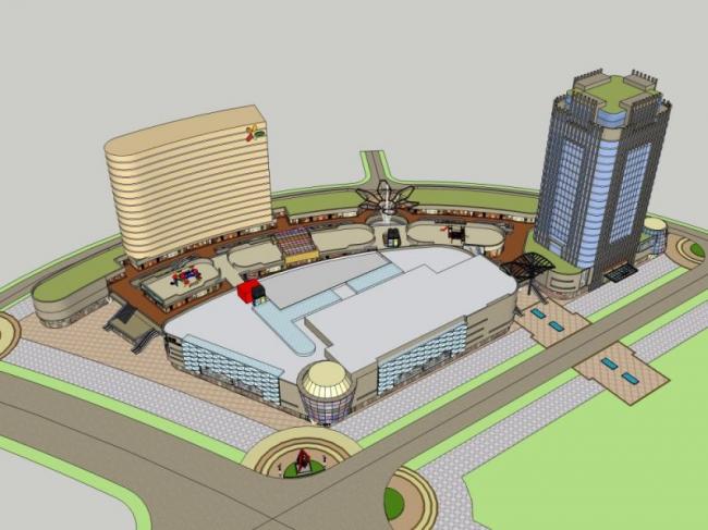 Sketchup综合体模型|多高层商业综合体，酒店，办公，现代风格