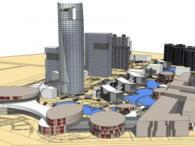 Sketchup综合体模型|超高层城市综合体，住宅，办公，现代风格