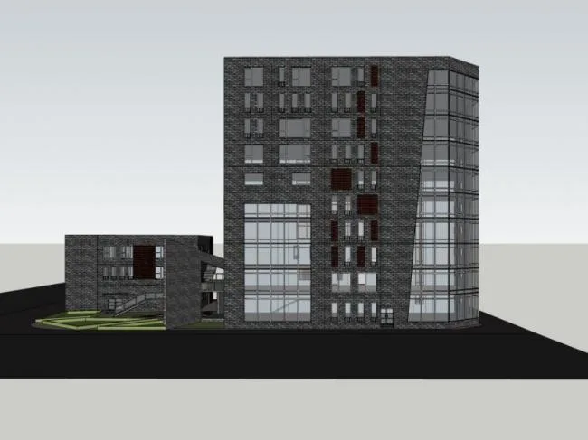 Sketchup办公模型|多高层办公楼，现代风格