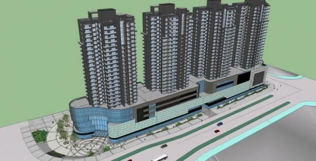 Sketchup综合体模型|多高层商业综合体，住宅，现代风格