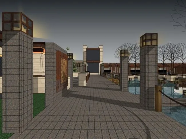 Sketchup商业模型|低层会所，现代风格