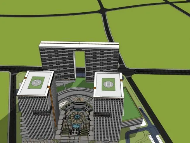 Sketchup综合体模型|超高层商业综合体，办公，住宅，现代风格