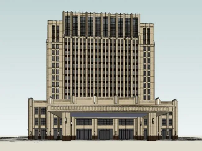 Sketchup商业模型|商业建筑，现代风格