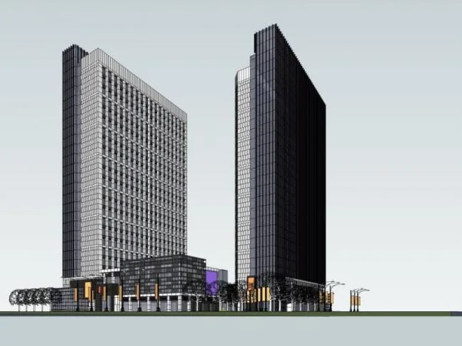 Sketchup综合体模型|超高层商业综合体，办公，酒店，现代风格