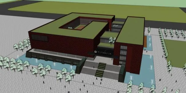 Sketchup文化模型|多层规划展览馆，文化建筑，现代风格