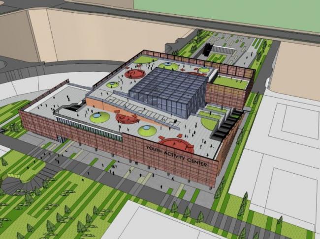 Sketchup文化模型|多层活动中心，文化建筑，现代风格