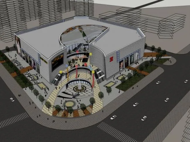 Sketchup综合体模型|多层商业综合体，现代风格