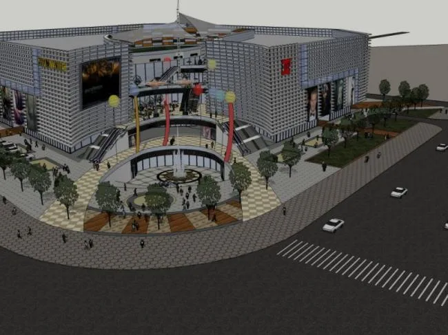 Sketchup综合体模型|多层商业综合体，现代风格
