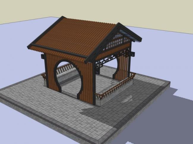 Sketchup小品模型|亭子，中式风格，小品