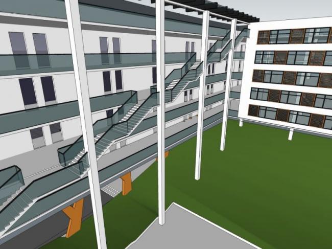 Sketchup学校模型|多层学校教学楼，校园教育建筑，现代风格