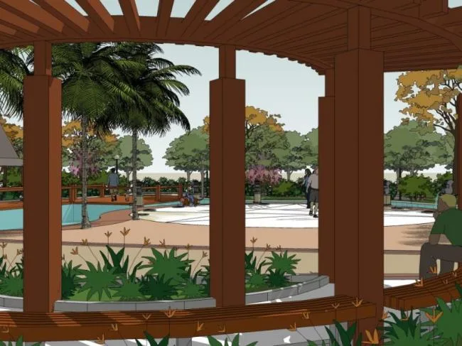 Sketchup景观模型|小区景观，住宅景观，现代风格，东南亚风格