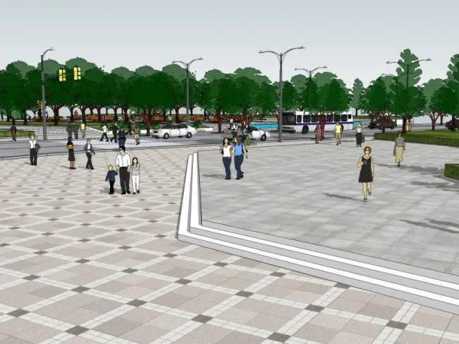 Sketchup景观模型|广场景观，现代风格