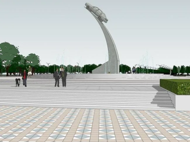 Sketchup景观模型|广场景观，现代风格