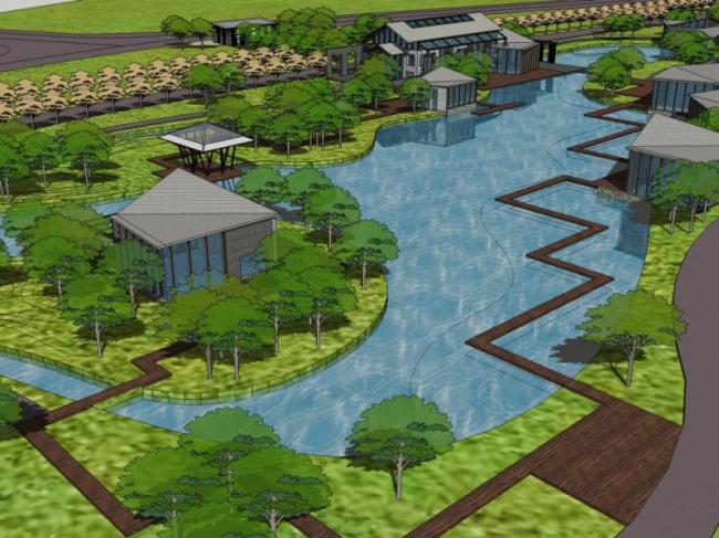 Sketchup景观模型|园林景观，中式风格