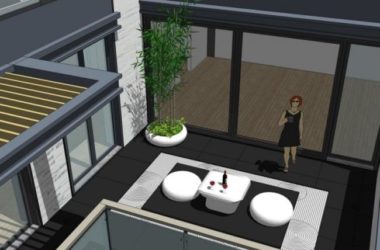 Sketchup景观模型|别墅庭院景观，新中式风格-BIM建筑网