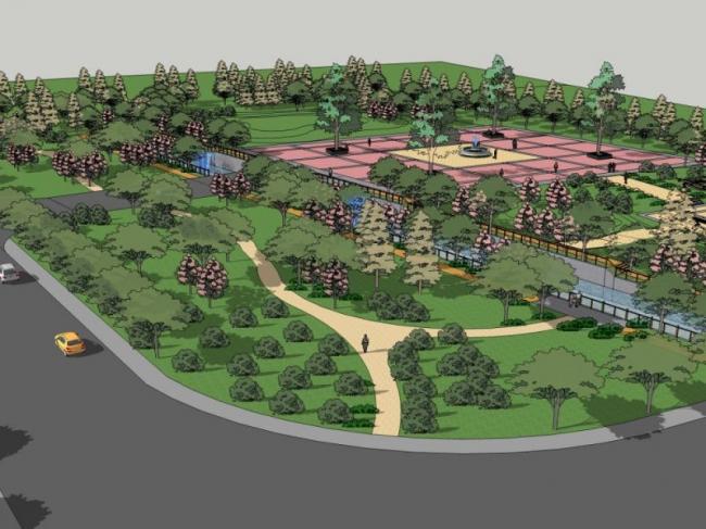 Sketchup景观模型|公园景观，现代风格