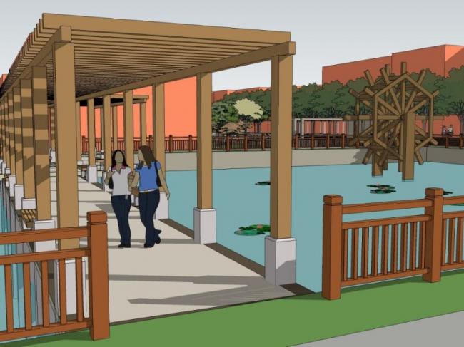 Sketchup景观模型|养老院景观，现代风格