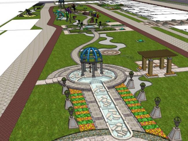 Sketchup景观模型|小区景观，现代风格