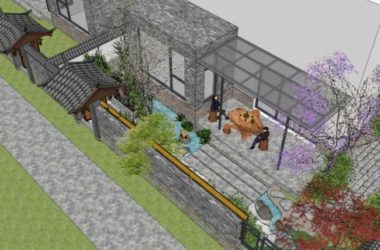 Sketchup景观模型|商业景观，中式风格-BIM建筑网